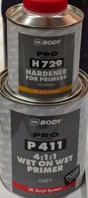 Заказать онлайн HB BODY грунт акриловый P411 + отвердитель H729 в интернет-магазине автокрасок, окрасочного оборудования и автотоваров Маркетэм с доставкой по Хабаровску недорого.