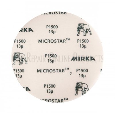 Заказать онлайн MIRKA microstar шлифовальный круг 150 мм 15 отверстий зерно 1200-1500  в интернет-магазине автокрасок, окрасочного оборудования и автотоваров Маркетэм с доставкой по Хабаровску недорого.